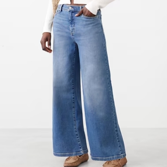 Banana Republic Jeans HR Icon Wide Leg Medium Wash Blue Size 28 NEW Spring 2025 - Picture 1 of 13